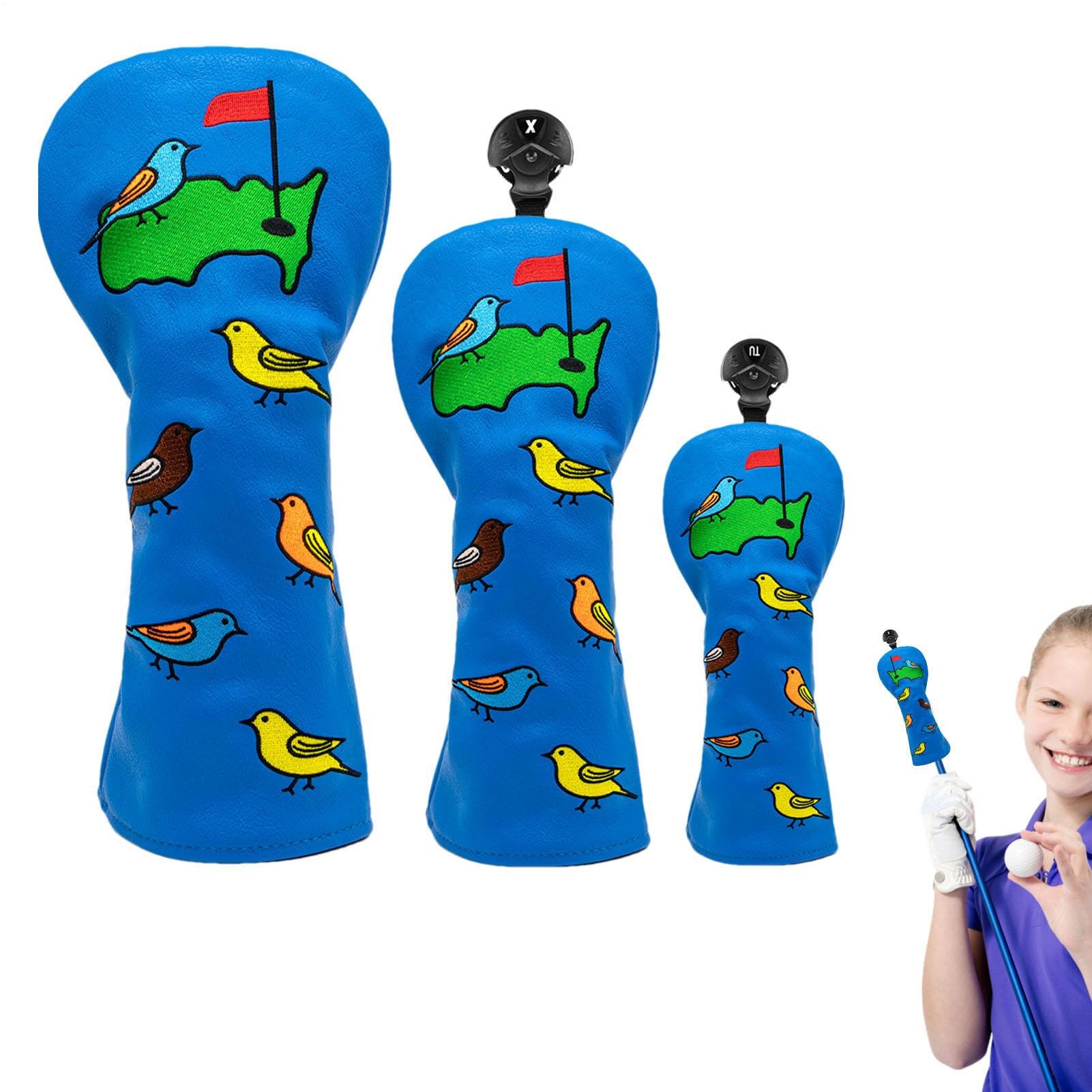Golfkopfschutz - Grüne Kopfbedeckung Elegantes sportliches Modell Set von drei Modellen Holztreiber Dicke verstärkt Eisen Außen robust flexibel einstellbar Einfach zu manut