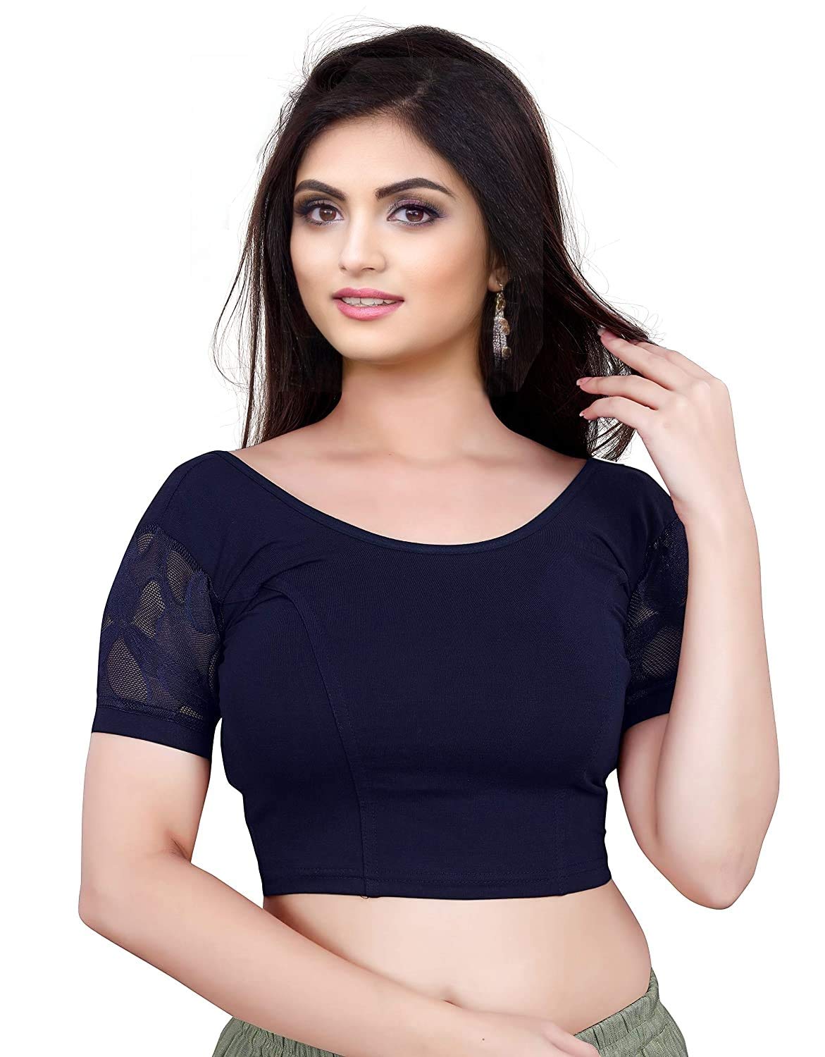 Readymade Stretchable Saree Blouse for Women Designer Blouse Stylish Ready to Wear Blouse-image-21