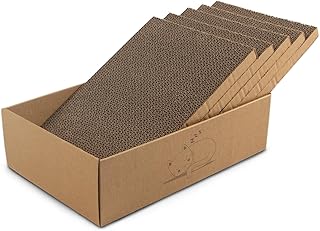 casa pura Tiger Cat Scratching Box with 5 Scratching Boards - 43.5 x 29.5 x 14 cm - Double-Sided Scratching Board for Cats - Cat Scratching Board for Claw Care product image