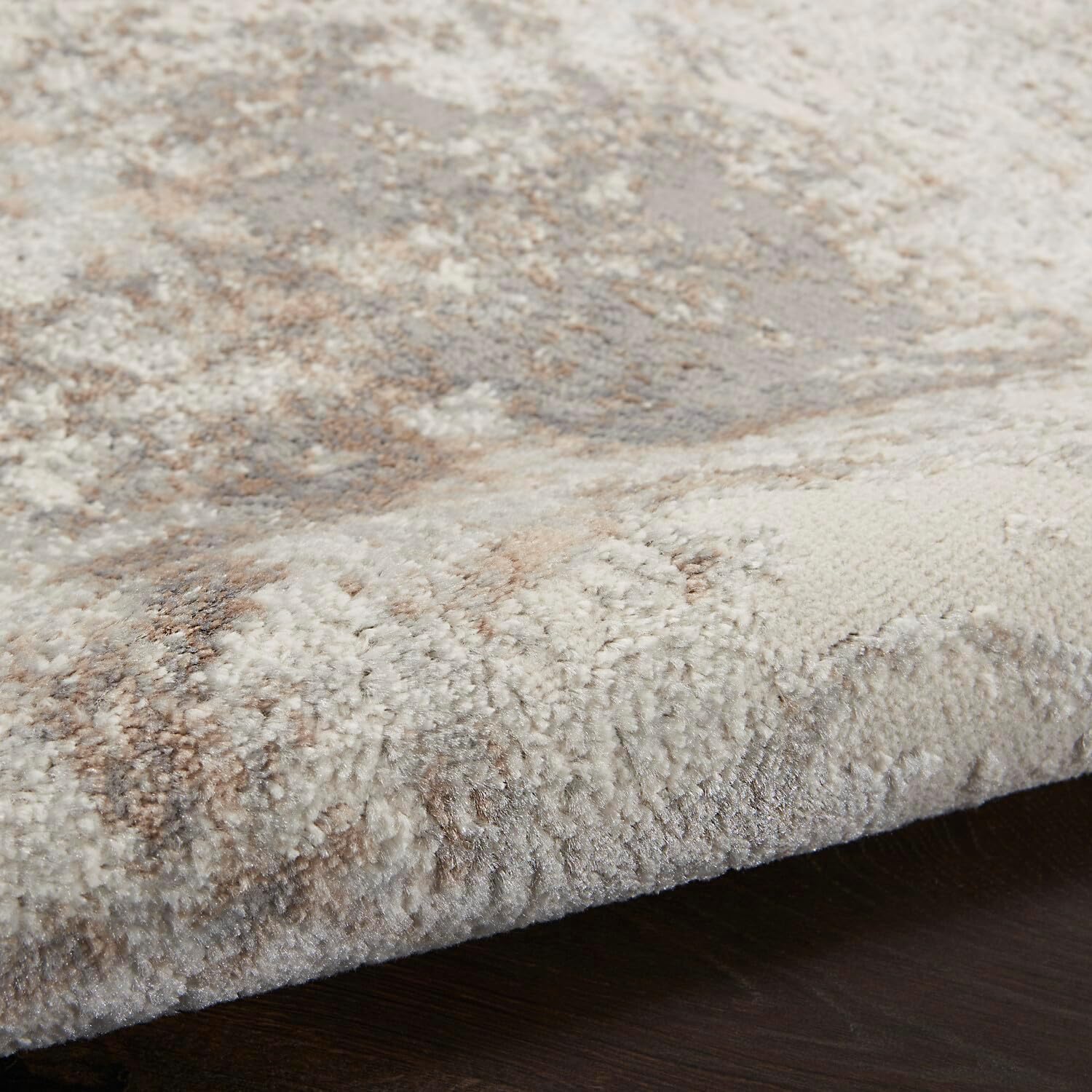 Nourison Home Elation Ivory Grey 9' x 12' Area Rug - Easy Clean, Non Shedding, Bed Room, Living Room, Dining Room, Kitchen (9' x 12')