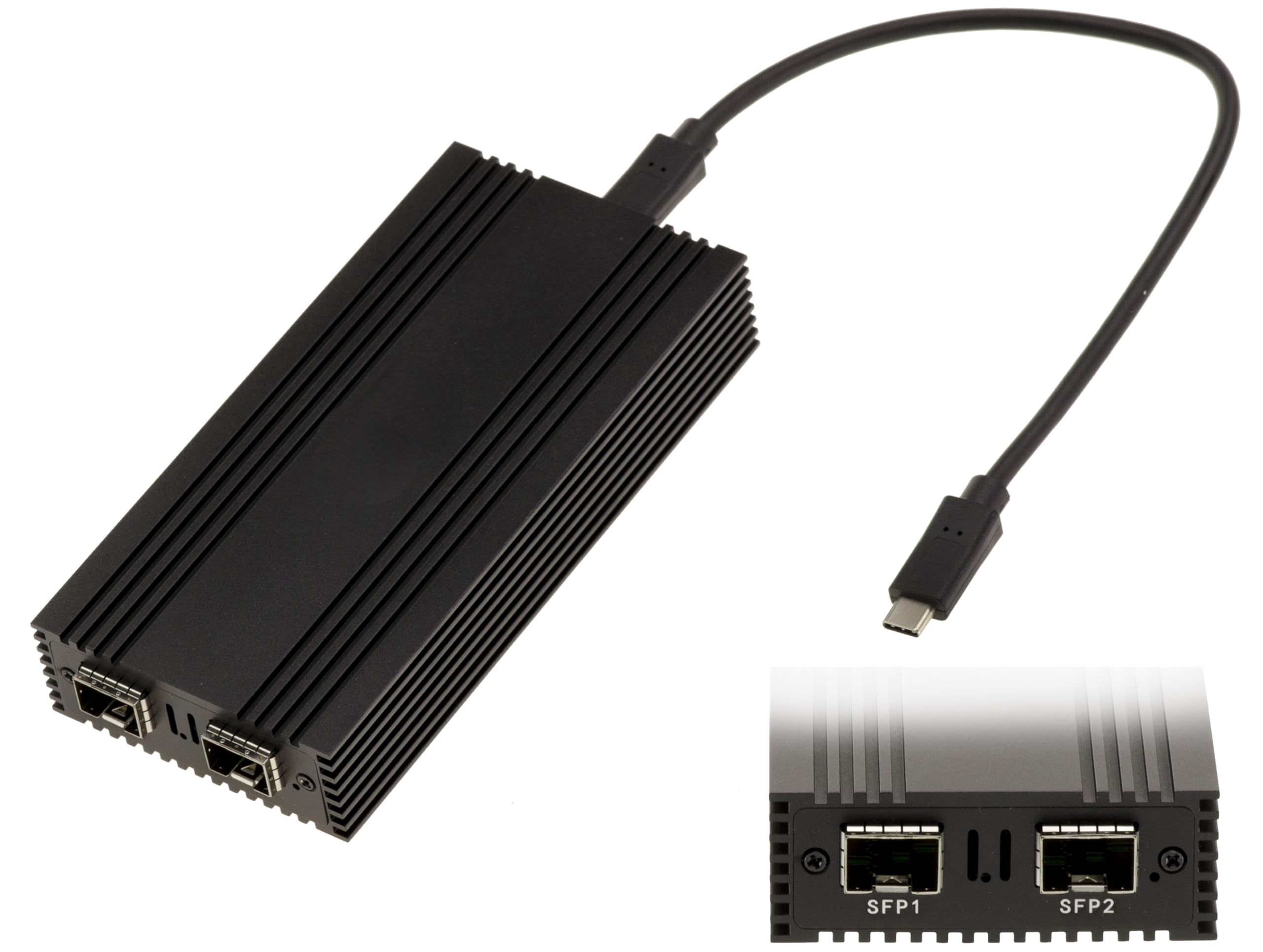KALEA-INFORMATIQUE USB 4 Thunderbolt 3 10G to Fibre Network Adapter Cable 2 Ports SFP+ with Intel Chipset I82599