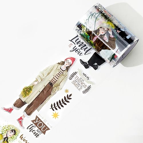 WT Twilight Zone - Cinta de PET ancha, rollo individual, diseños originales, cinta decorativa moderna para niñas, para diarios, álbumes de recortes,