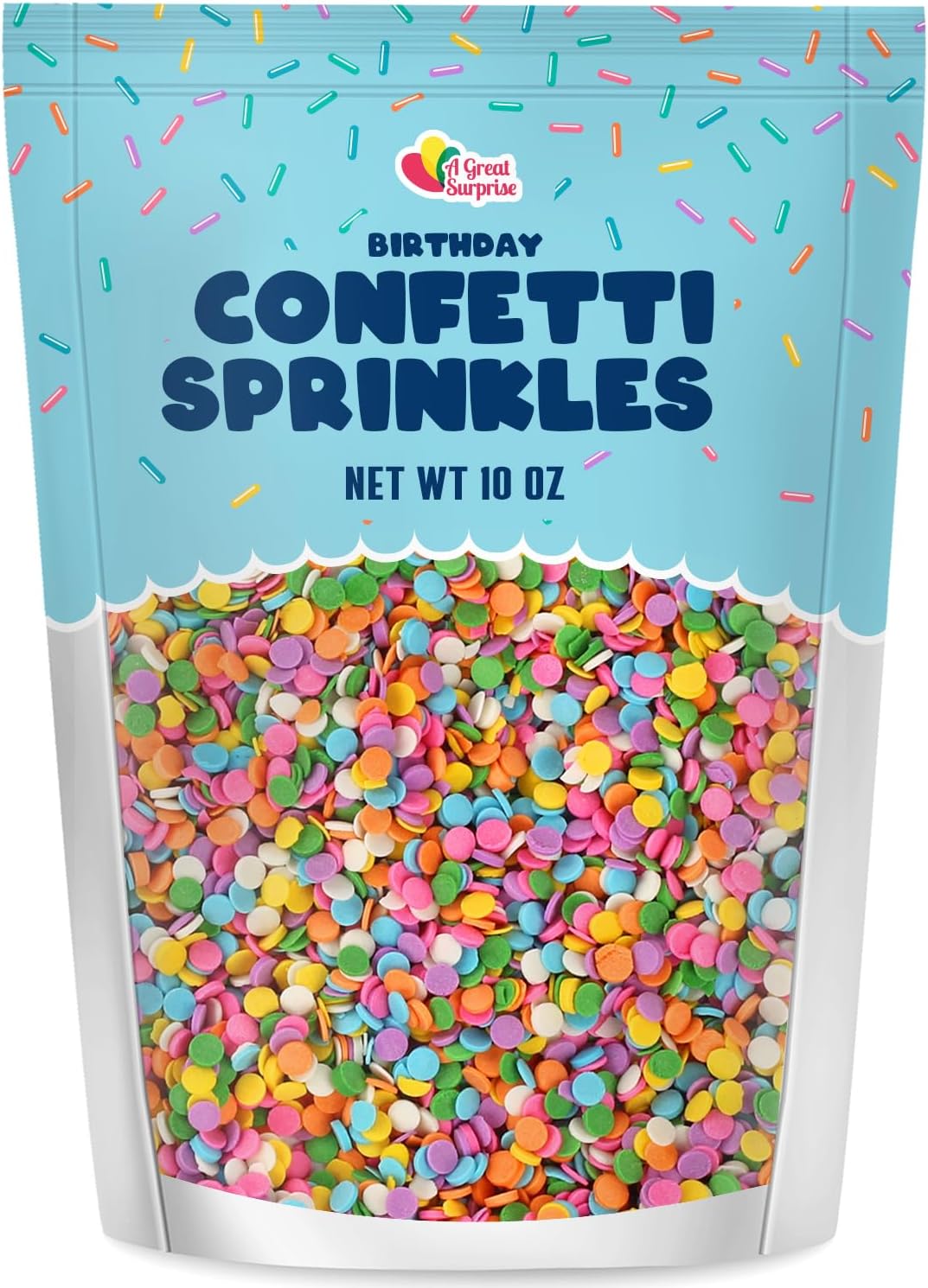Summer Pastel Rainbow Sprinkles - 10 Ounces - Birthday Confetti Jimmies - Toppings for Baby Shower Cupcakes, Cake, Cookies Decorations
