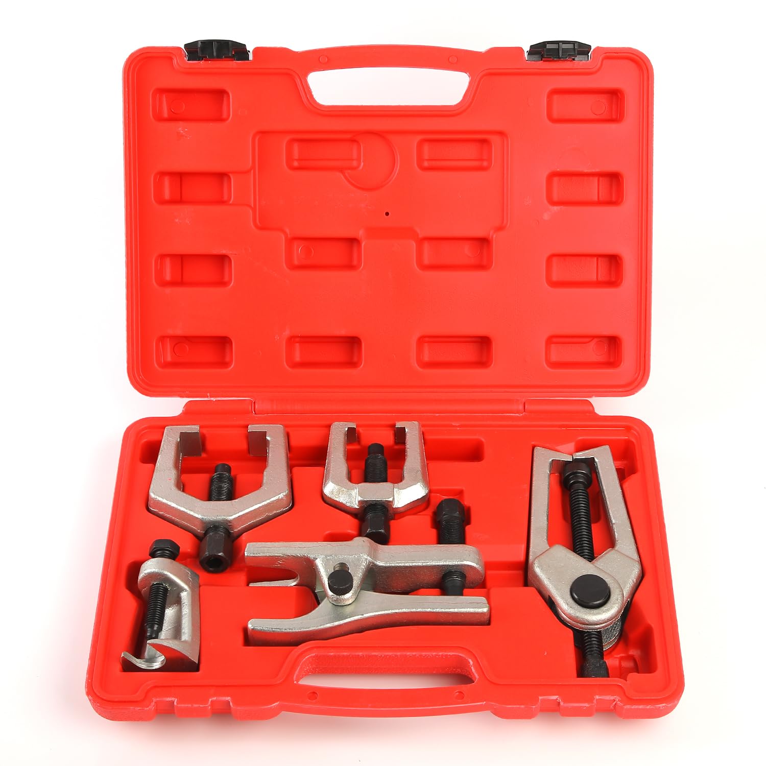 Kit de 5 pièces pour Le Remplacement des rotules : séparateur, Outil de réglage, extracteur de Bras Pitman, kit d'outils pour Embouts de biellette de Direction (Rouge).