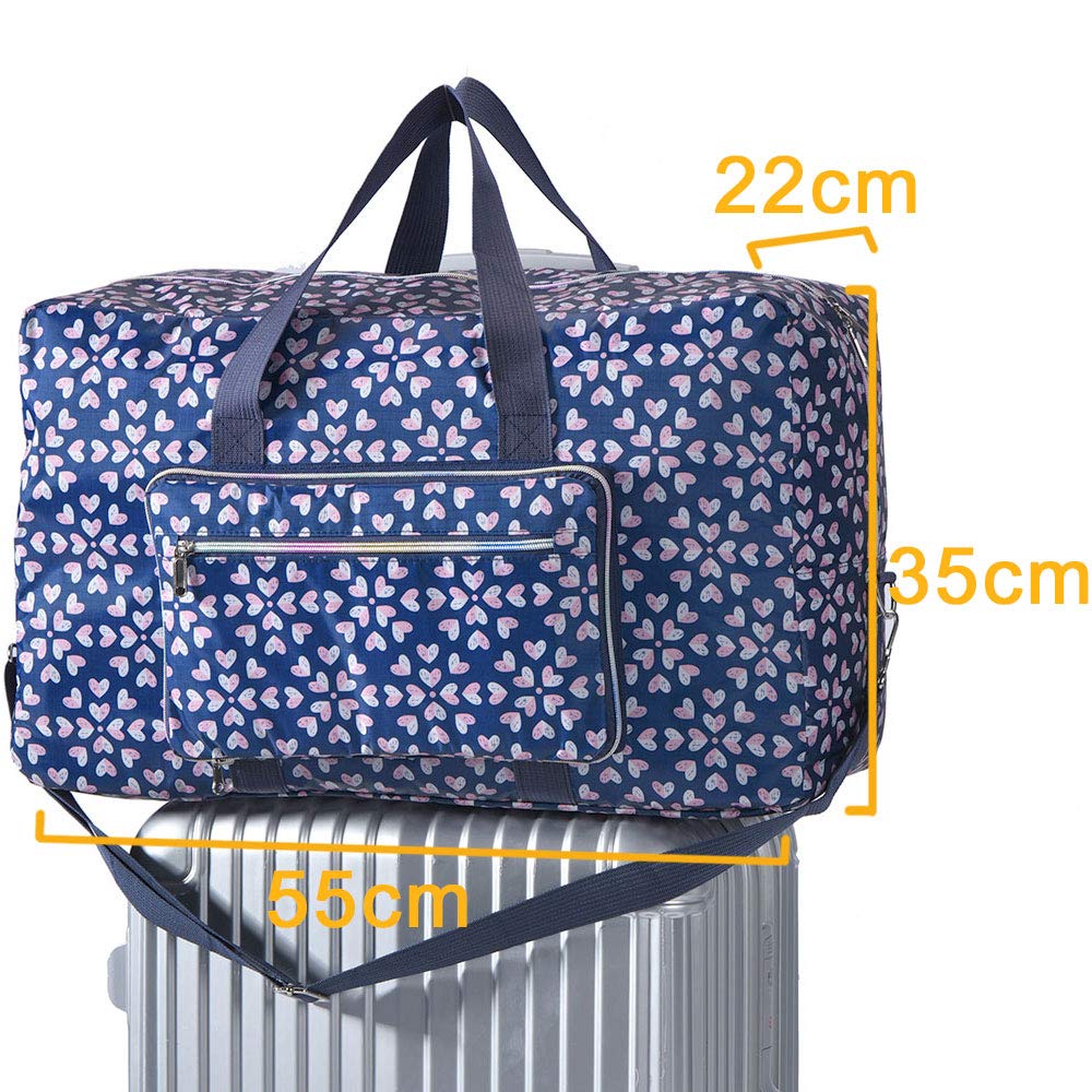 Arxus Grande Borsone Pieghevole da Borsone da Trasporto con Borsa da Viaggio e Tracolla (Fiore Cuore)