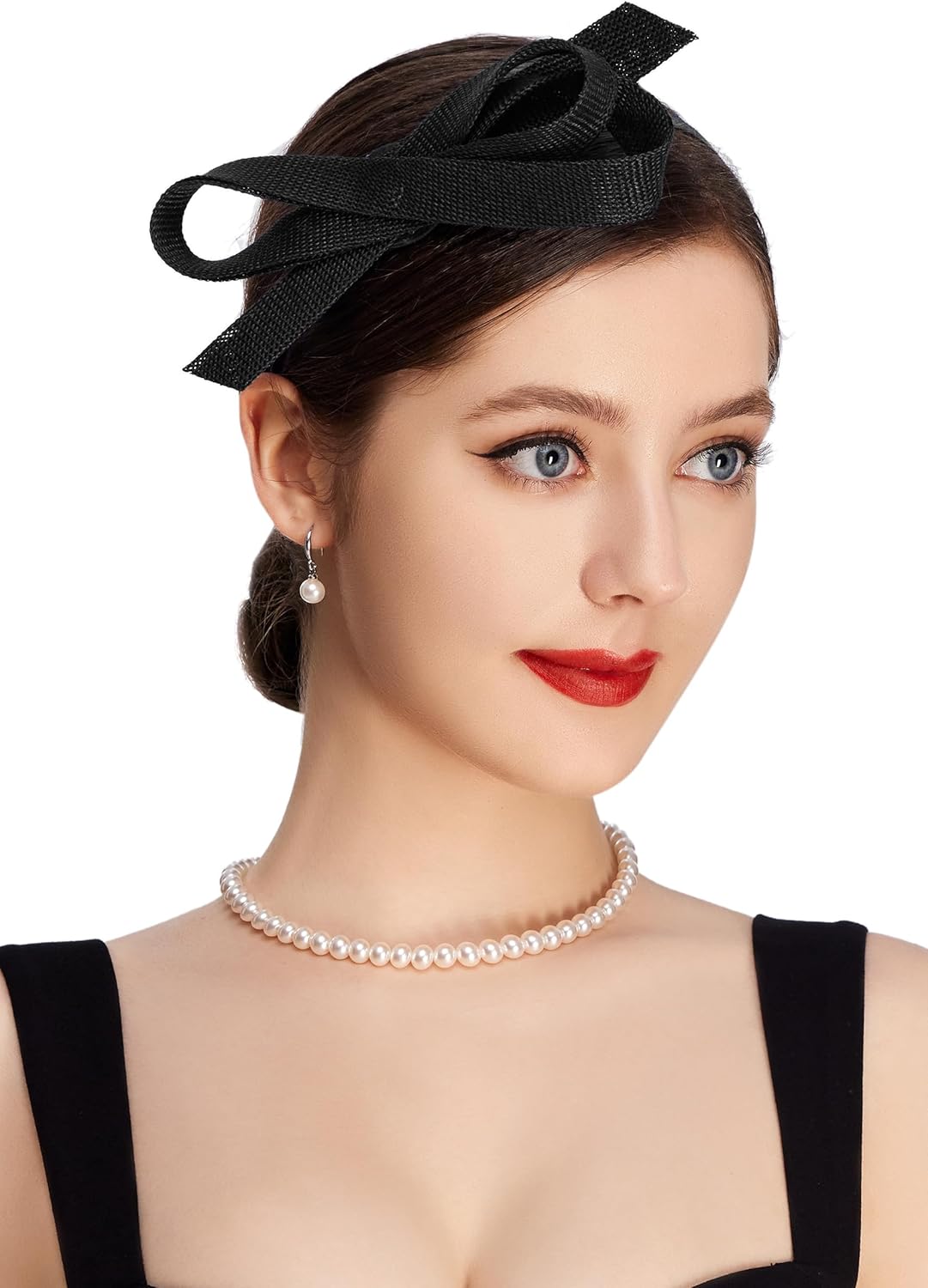 BABEYOND Fascinator Headband for Women - Tea Party Kentucky Bow Headband Derby Cocktail Wedding Ribbon Hair Clip for Daily