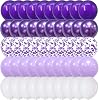 Purple and White Balloon, 60 Packs 12 Inch Dark Purple Light Purple Balloons Metallic Purple Balloons Confetti Balloons for Girls Women Wedding Birthday Bridal Baby Shower Decorations