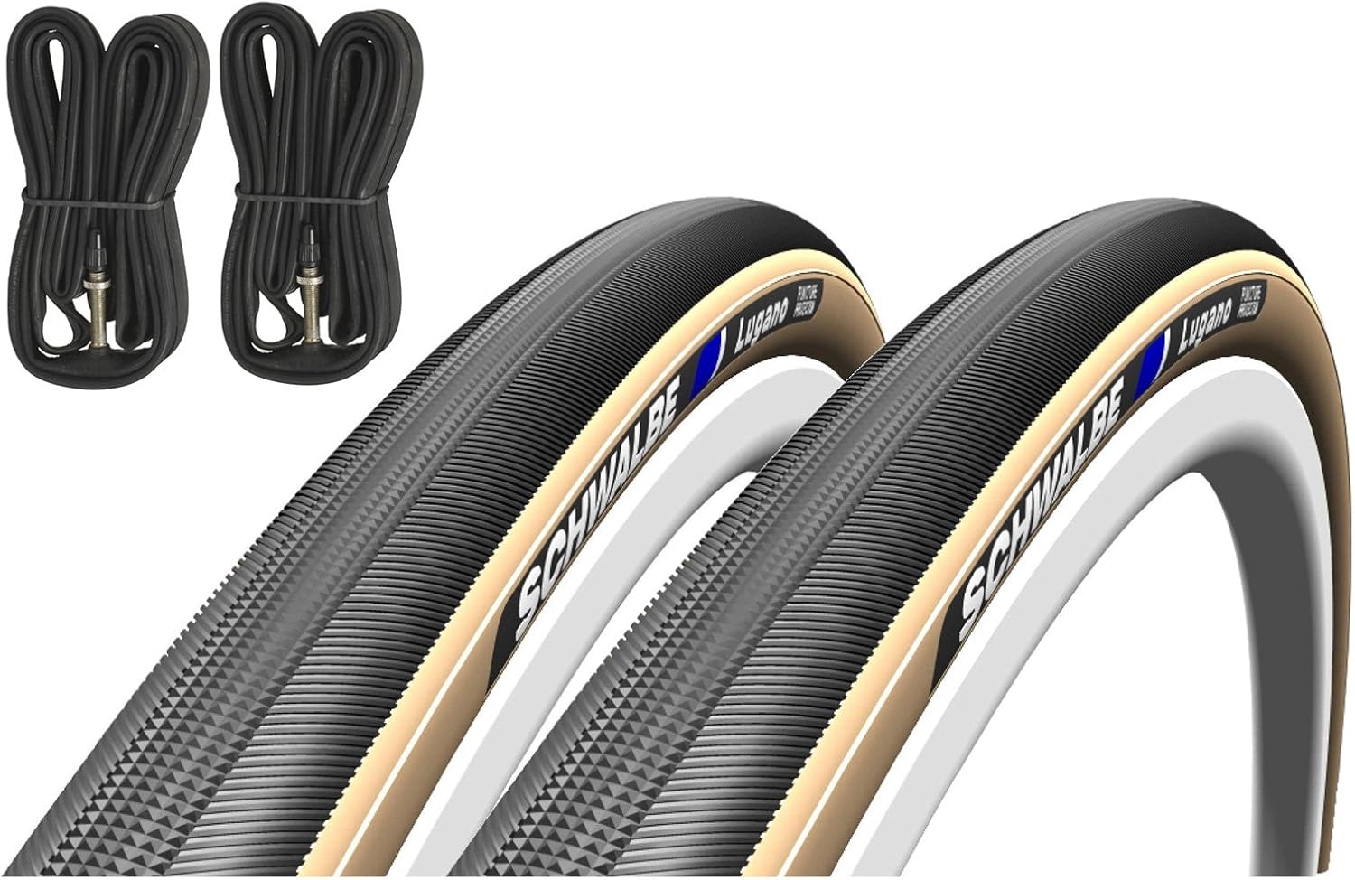 Schwalbe Lugano 700c x 23 racefietsbanden (paar) \u0026 Presta binnenbanden -  Beige : Amazon.nl: Sport \u0026 outdoor