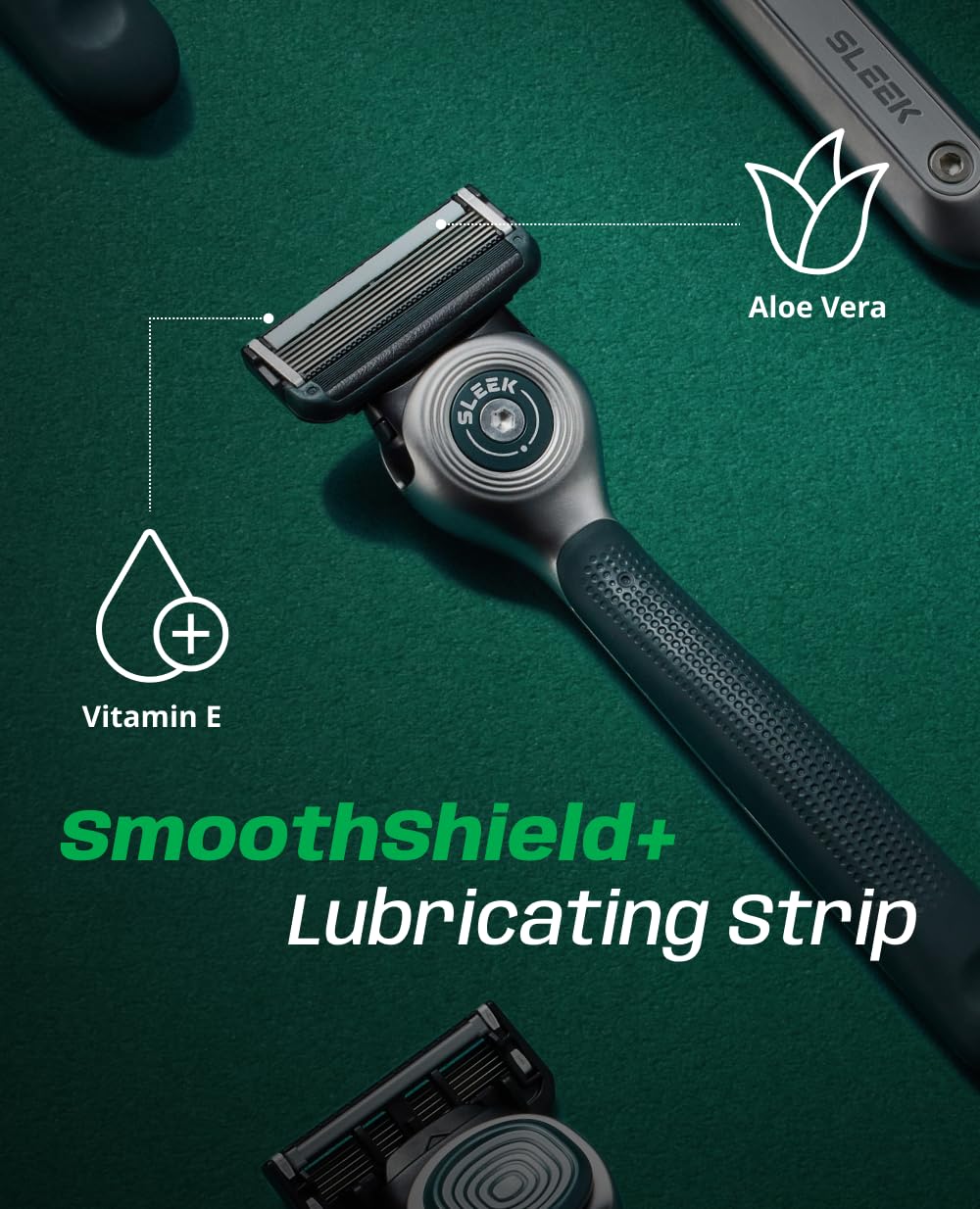 DORCO SLEEK 6 Blade Razor for Men with 10 Cartridges | Men's Cartridge Razors with Razor Handle and Smooth Shaving Blades | Men’s Razors with Multi-Flex Technology