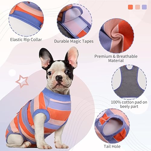 Miniatura 7 de Kuoser Traje de recuperación para perros y gatos después de la cirugía, mameluco de recuperación de mascotas, camisa calmante para perros, vendajes