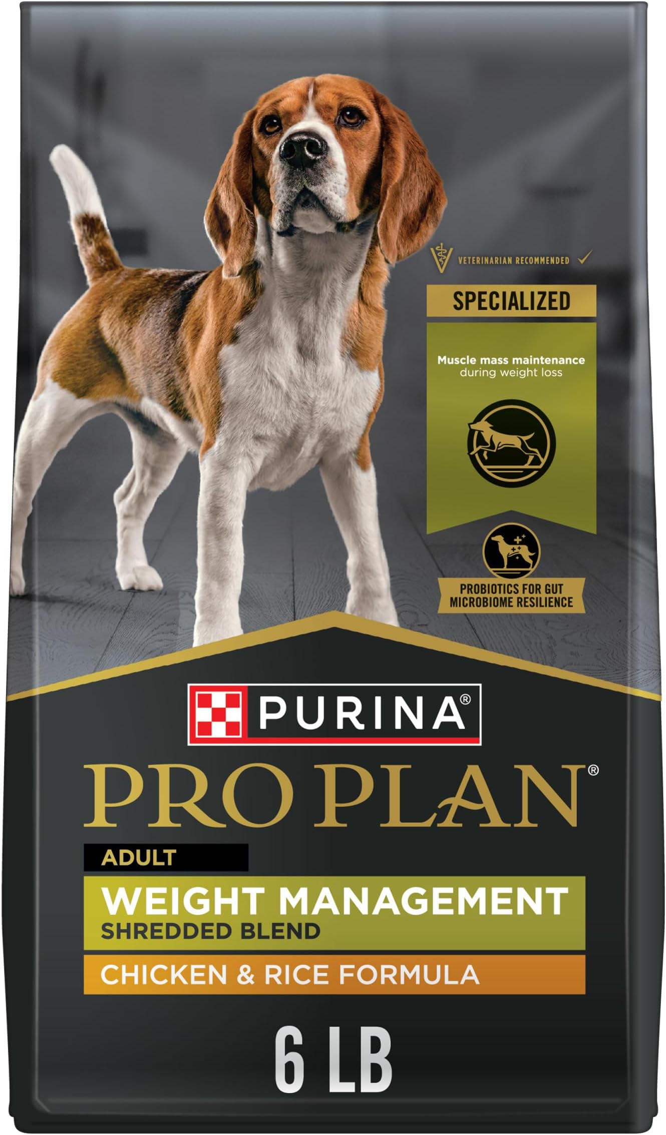 Weight Management Dog Food Dry, Shredded Blend Chicken and Rice Formula - 6 lb. Bag