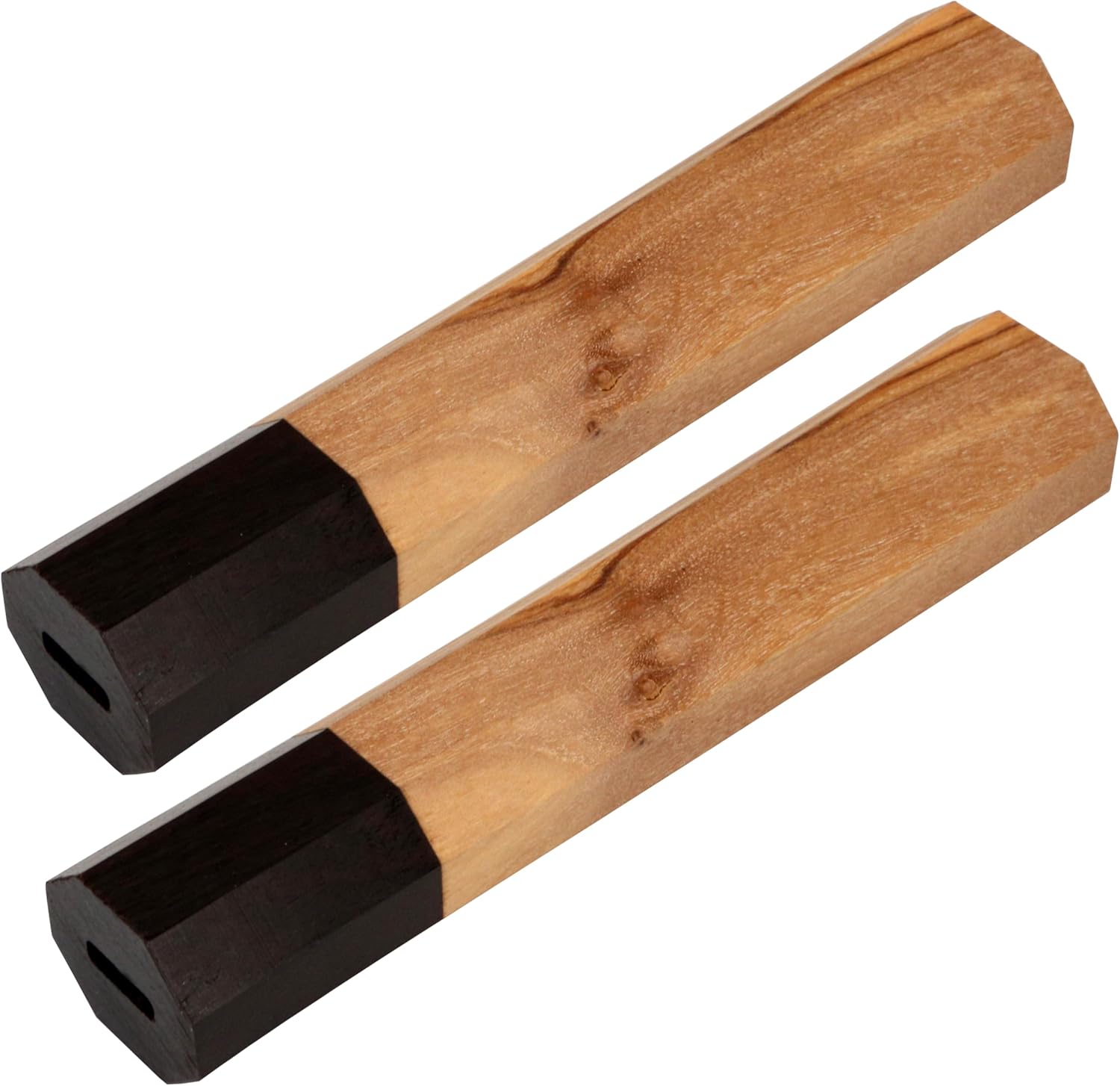 2PCS Wooden Handles Knife Blank DIY Replacement Craft Supplies Octagonal Natural Wood Material Accessories for Japanese Style Kitchen Knives Chef Knife Repair Professional Handle