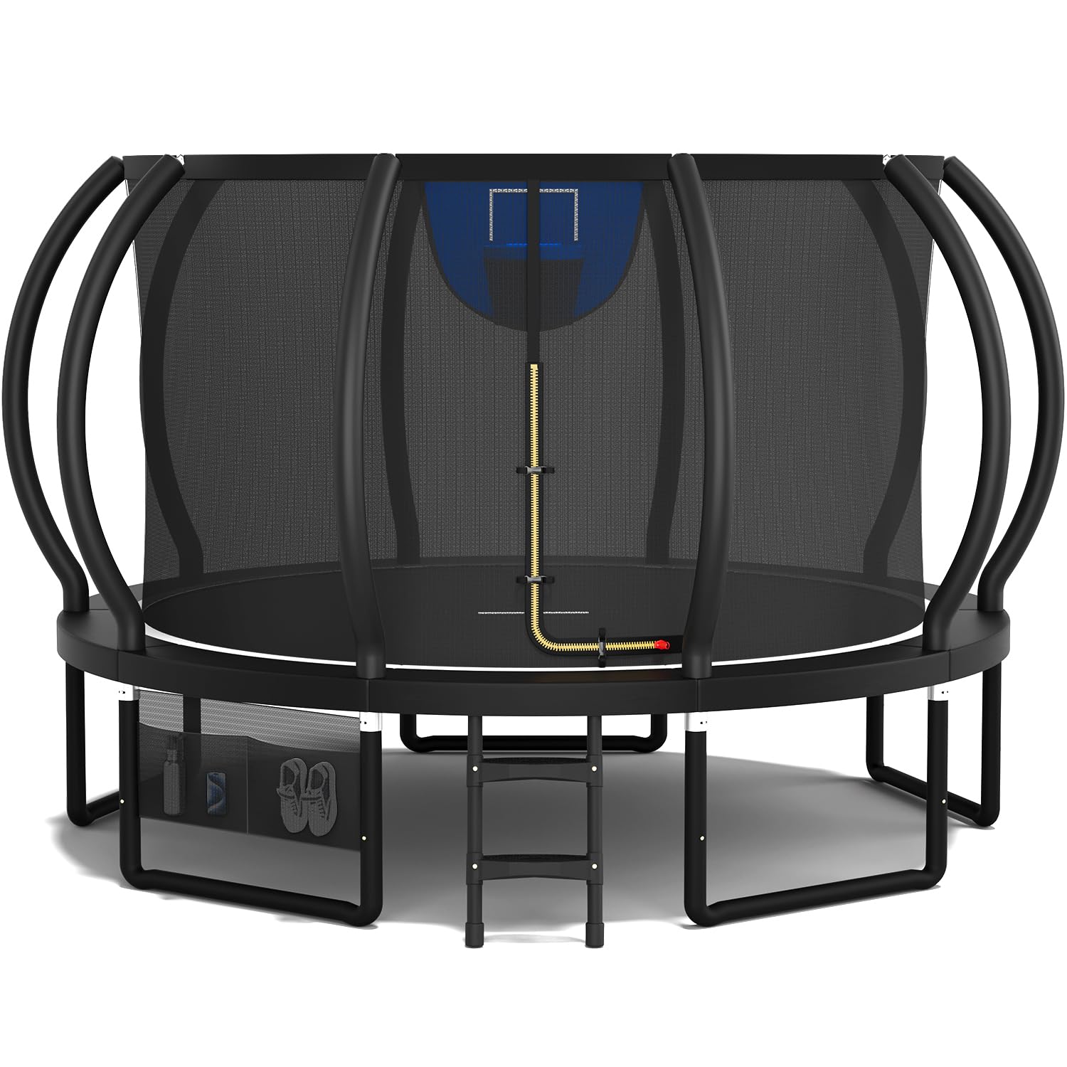 Devoko Outdoor Trampolin mit Basketballkorb & Sicherheitsnetz - 150 kg Maximalgewicht - Ø 228/305/366/427 cm - Robuster Garten-Trampolinspaß für Kinder und Erwachsene