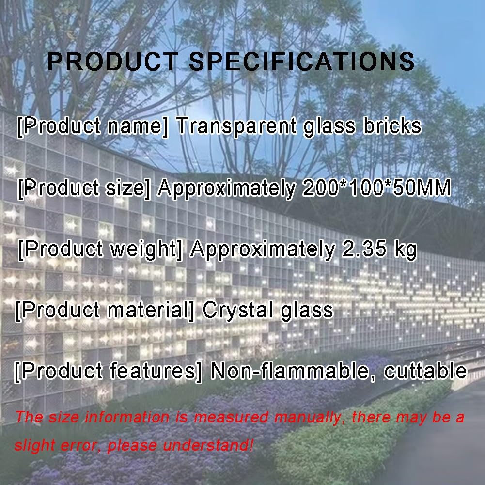 Ladrillo de Vidrio Sólido Transparente, Bloque de Rectángulos Ondulados para Proyectos de Bricolaje, Decoración de Partición de Pared para Hogar y Oficina