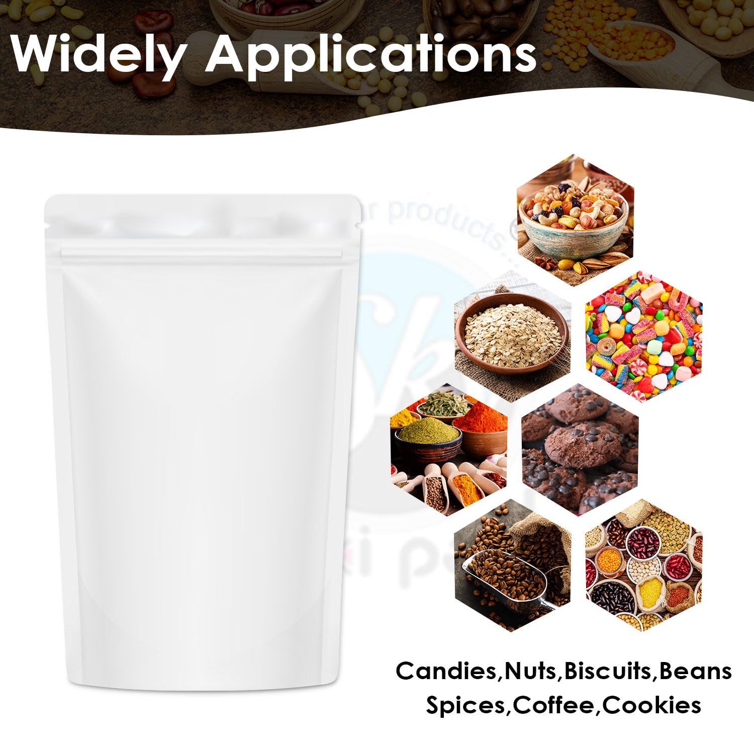 Matte White Stand Up Pouches - Zip Lock & FREE Shipping -5