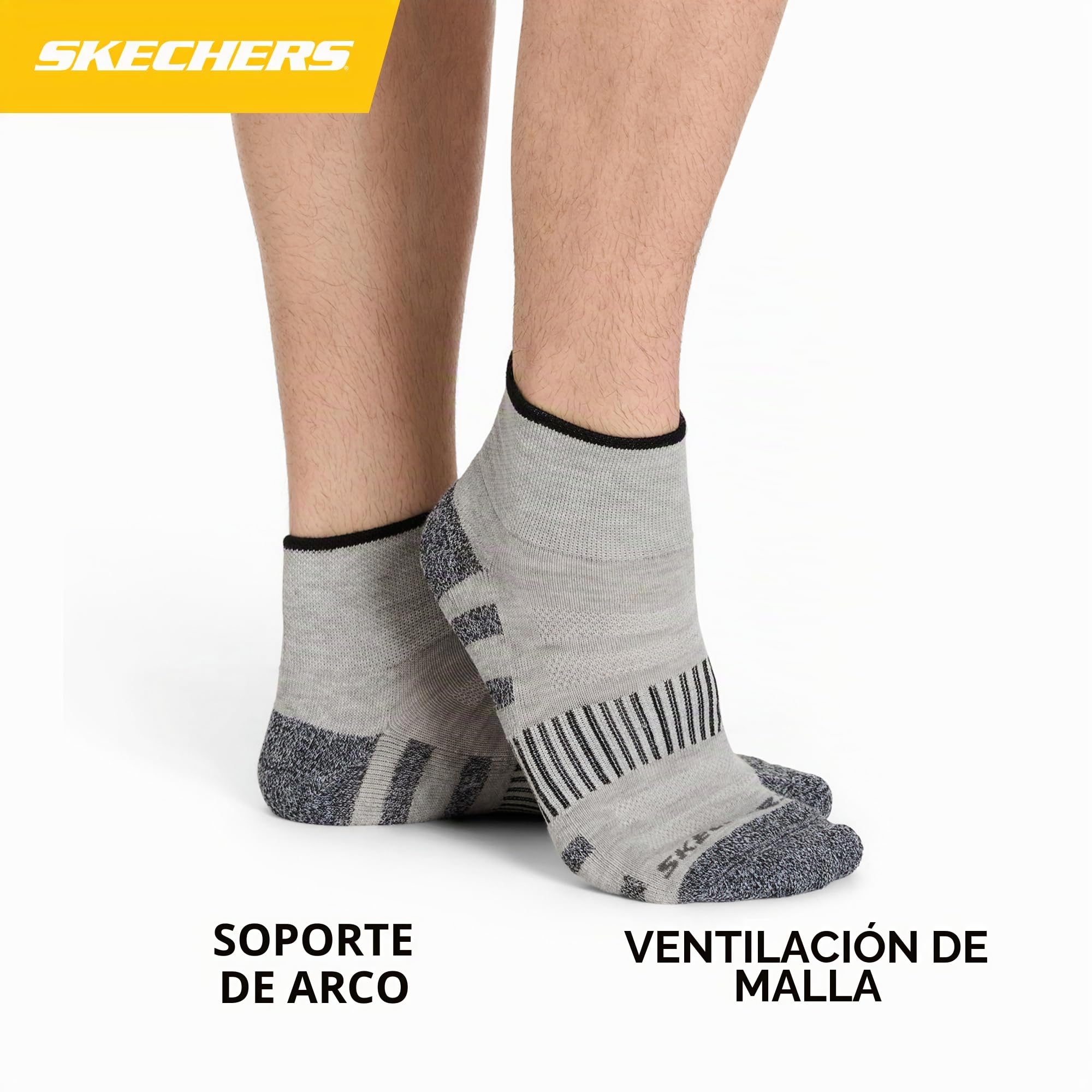 Skechers 8-pack Work Collection High Quarter Crew Socks, Extra Cushion & Mesh Ventilation Calcetines Hombre