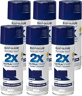 Rust-Oleum 334041-6PK Painter's Touch 2X Ultra Cover Spray Paint, 12 oz, Gloss Navy Blue, 6 Pack