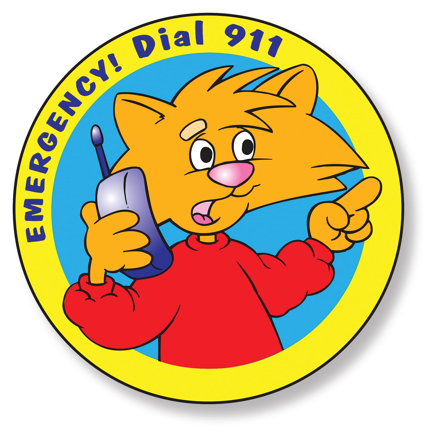 ZOCO - Emergency Call 911 Stickers (400 Count) - Police, Fire Department, EMS Handouts for Kids - 2" Round