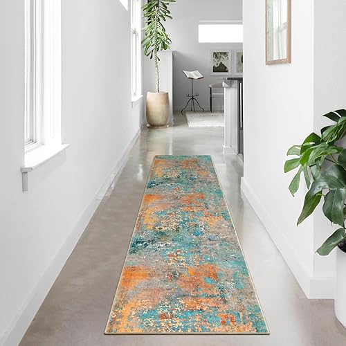 Miniatura 3 de Lahome Alfombra abstracta moderna  Alfombra colorida de 2 x 8 pulgadas, alfombra de pasillo de cocina, antideslizante, lavable, alfombra de baño,