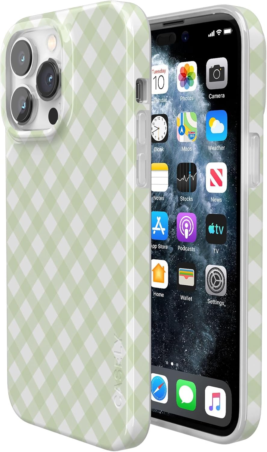 Casely iPhone 14 Pro Max Case | Mint Lattice | Sunday Best | Compatible with MagSafe | Classic Ultra Thin Design