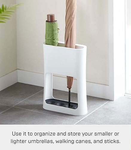 Miniatura 3 de Yamazaki Compact Home - Soporte ovalado para sombrillas y bastones de caminar  Plástico  Soporte para paraguas, tamaño único, blanco