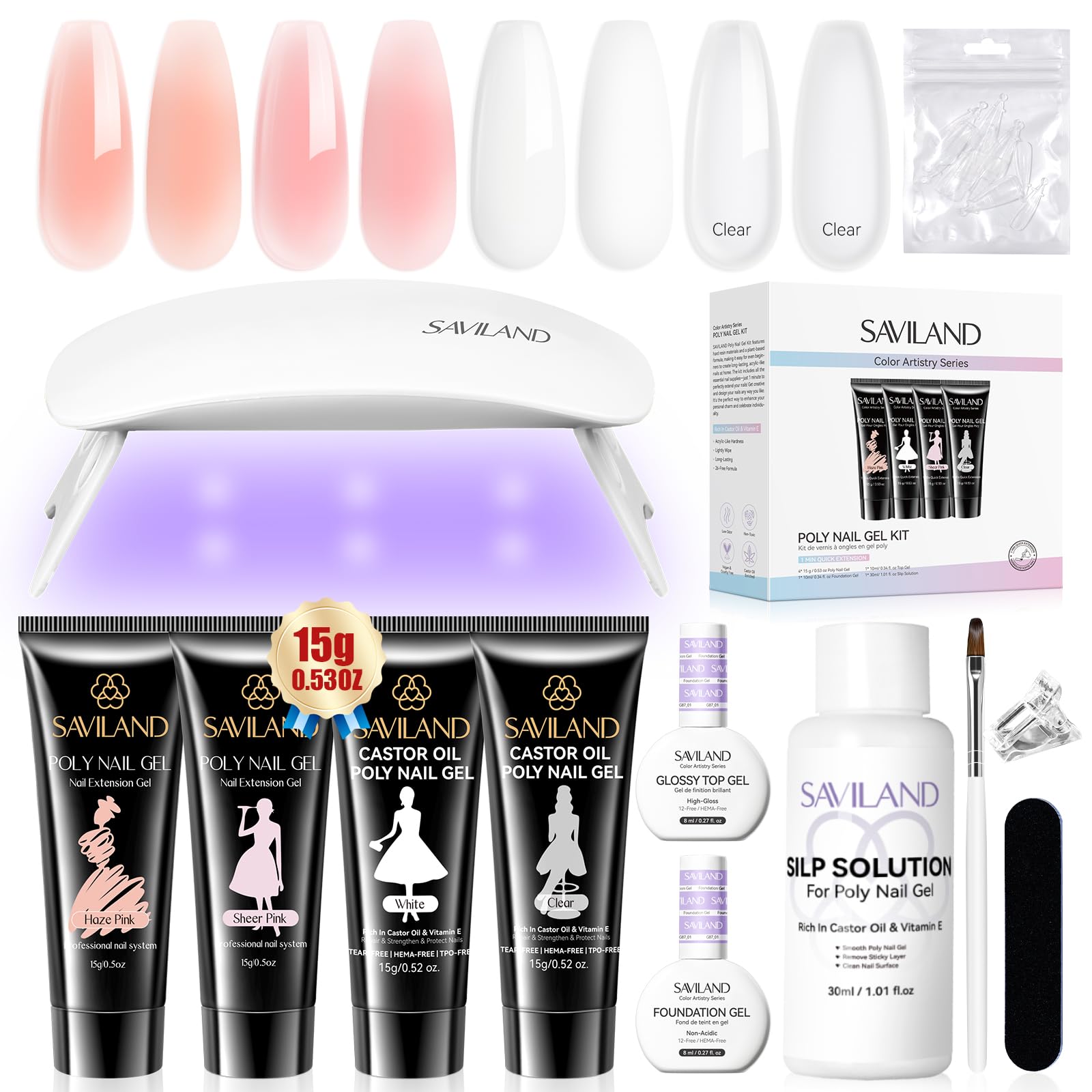 Saviland Poly-Nagelgel-Set