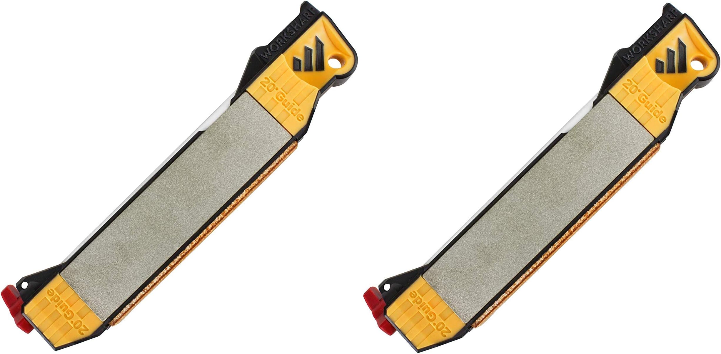 Work SharpGuided Field Sharpener - Sharpening Guides, Diamond Plate, Ceramic Rod, Leather strop, 2 Pack