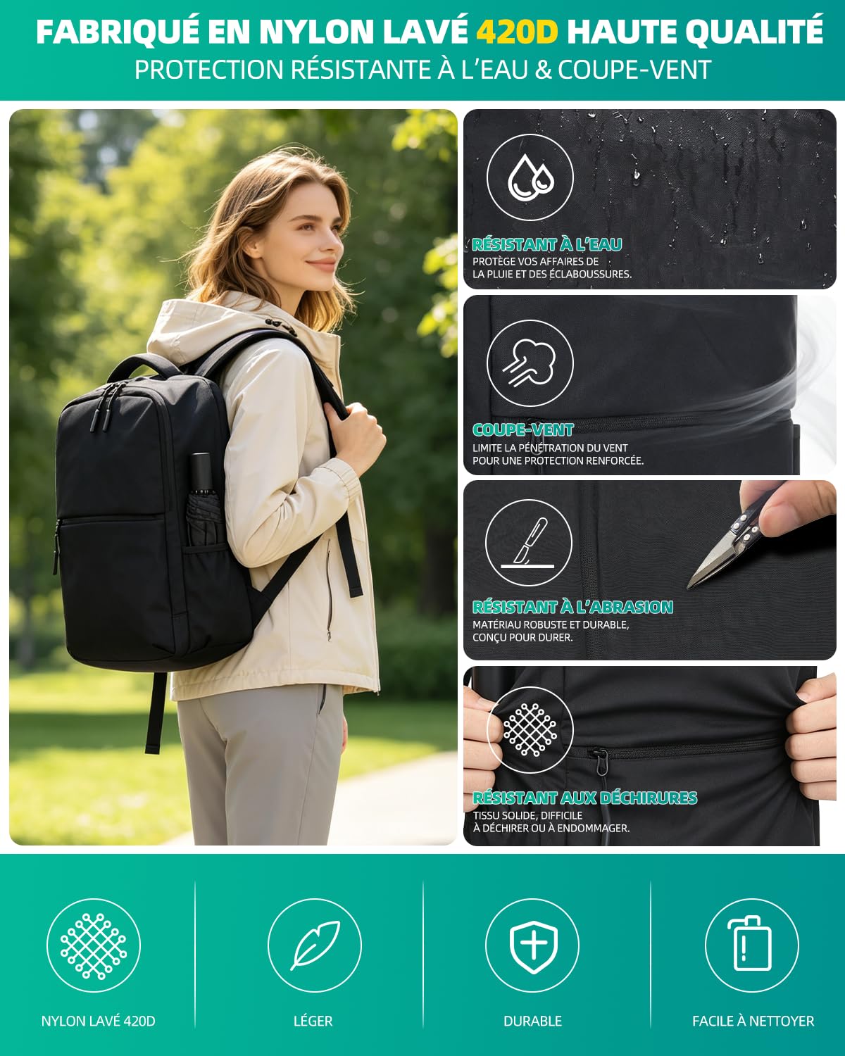 Sac à Dos Voyage Sous Vide: 30L Avec Compression USB sac de Voyage | Cabine Avion Format Bagage à Main,Ordinateur Portable 16 pouces étanche Résistant à l'eau Sans Pompe Affaires et Déplacements