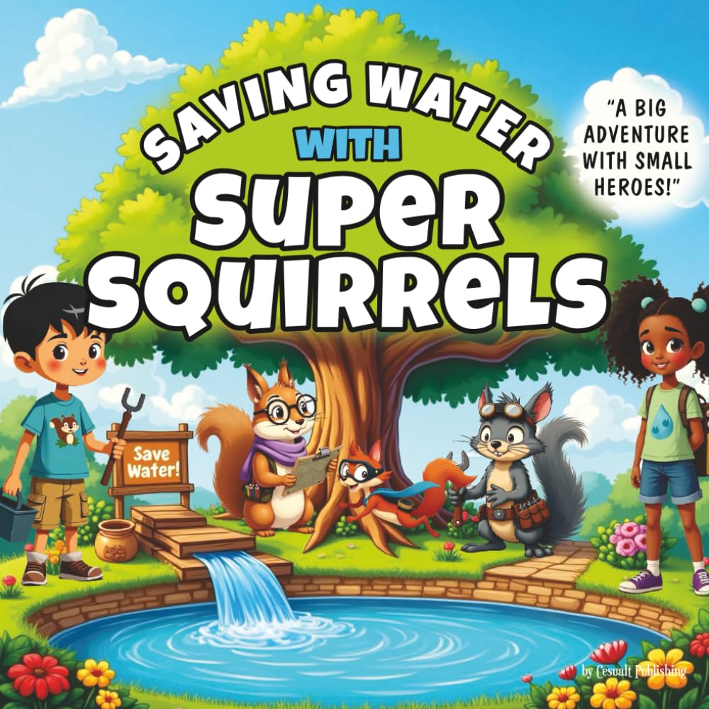 Saving Water with Super Squirrels: A Fun Eco-Adventure Teaching Kids How to Save Water, with Coloring Pages & Real-World Water Tips for Kids