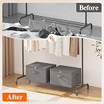 Lifewit 40L Storage Boxes With Lid, Foldable Wardrobe Storage Organiser With Reinforced Handle, Cube Storage Boxes For Clothes Blanket Duvet, 3 Pack, Grey