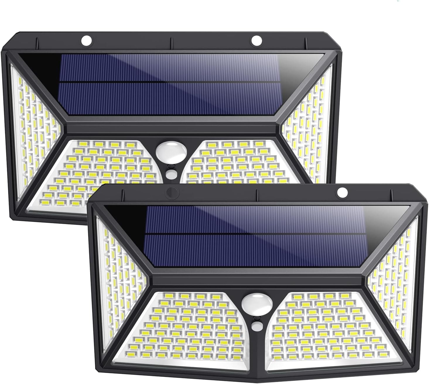 Solar Lights Outdoor 180 LED, [2500mAh High Capacity Super Bright] Kilponene Solar Security Lights Motion Sensor 270º Solar Powered Lights Wall Lights Waterproof with 3 Modes for Outside (2 Pack)