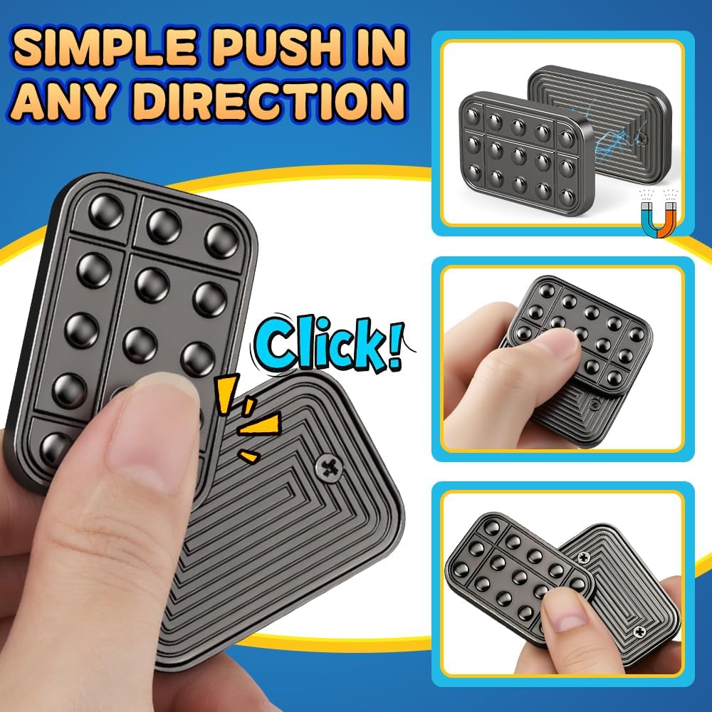 5 Pcs Fidget Toys Adults & Teen, Metal Fidgets Spinner, Hand Hammer Finger Spin Toy, Cool Gadgets Office Desk Toy Stress Relief Sensory Items for Stocking Stuffers for Teen Boys Adult Men Gift