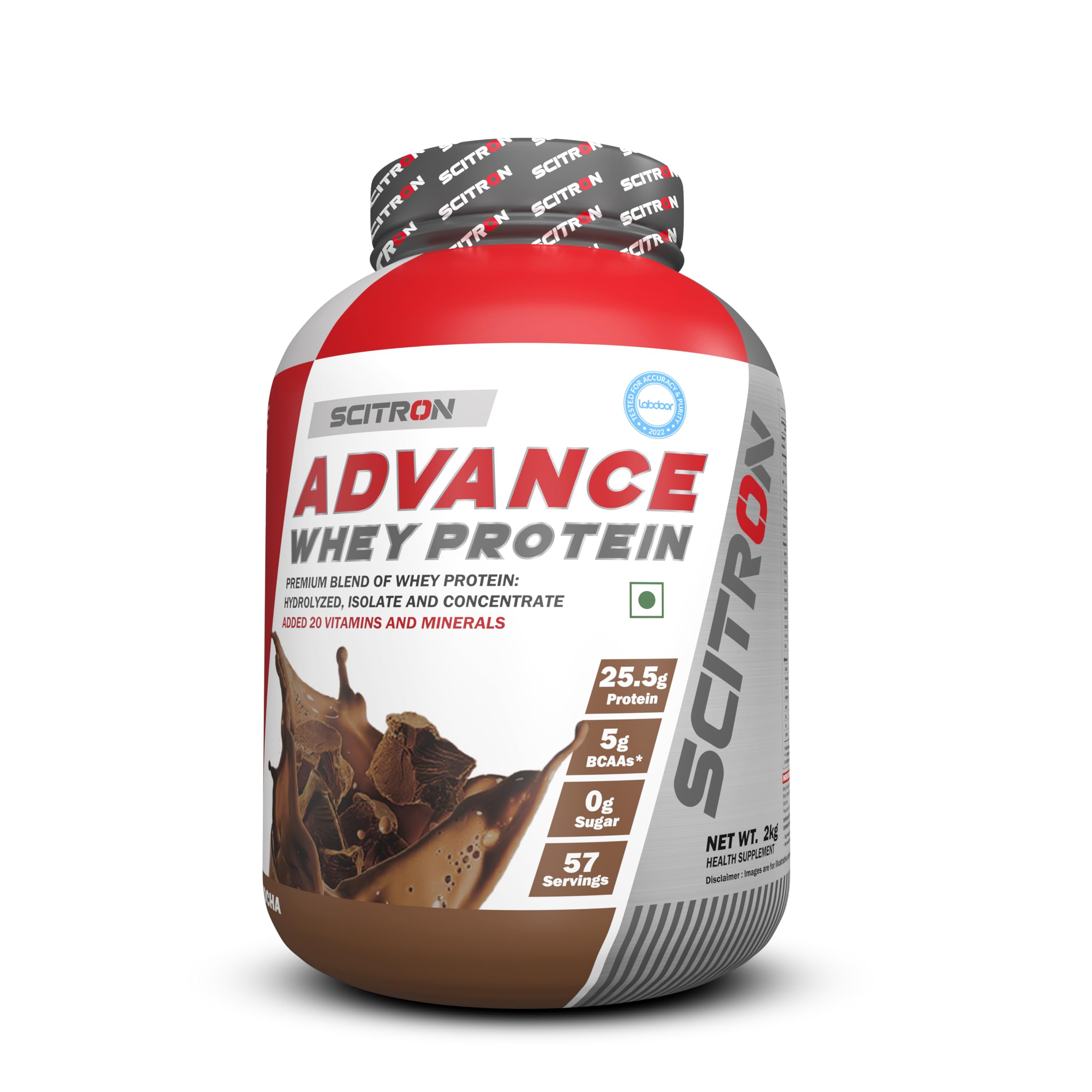 Scitron Advance Whey 2KG- Mocha (57 Servings | 25.5G Protein | 5g BCAA | 0g Sugar| 20 Vitamins and Minerals | Labdoor Tested | Certified by Eurofins Lab and Informed Choice USA | Muscle Building & Recovery Protein Powder) (B0CJY5ZD2G) Amazon Price History, Amazon Price Tracker