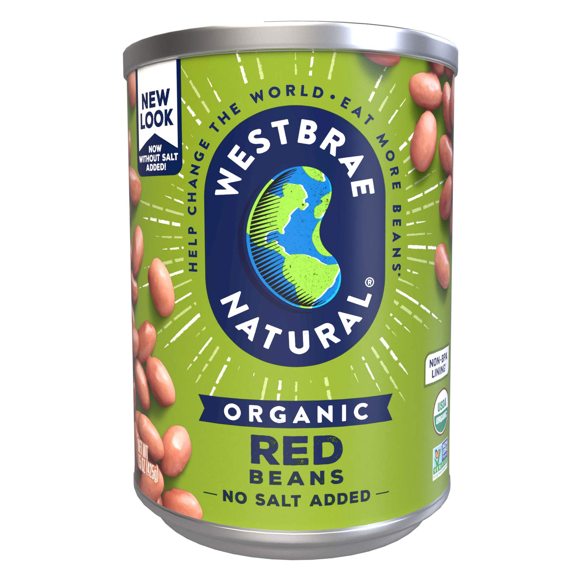 Westbrae Natural Organic Red Beans, No Salt Added, 15 Oz (Pack of 12)