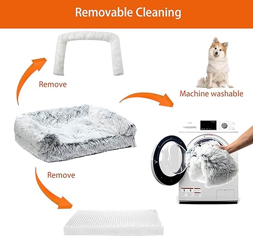 Miniatura 4 de Tinaco Cama ortopédica para perros grandes, con funda extraíble impermeable, lavable Squishmallow, para gatos pequeños, medianos y grandes (NA, L)