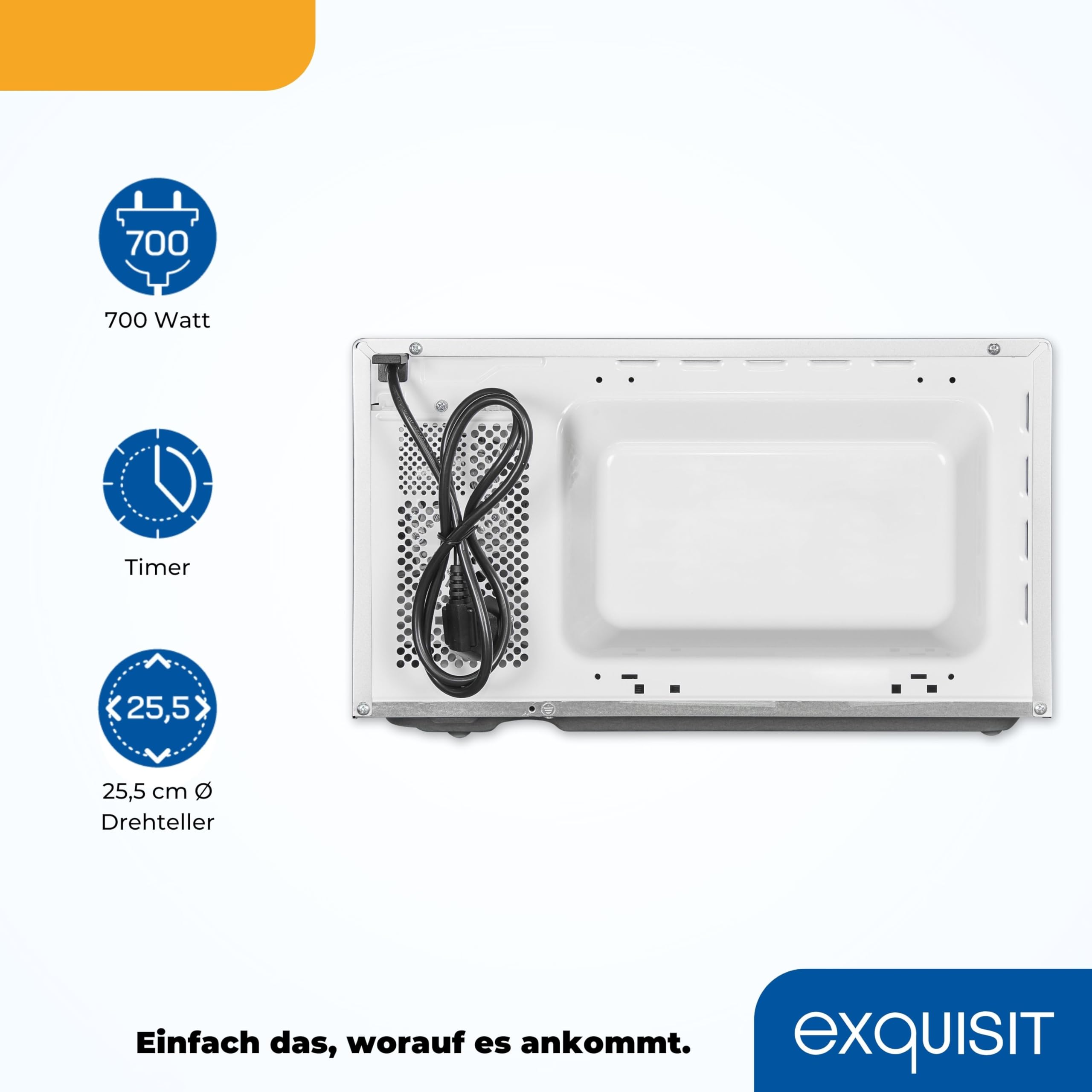 Exquisit MW 820 DI Staande magnetron, zilver, 700 W, 20 liter, 5 standen, binnenverlichting, digitale timer