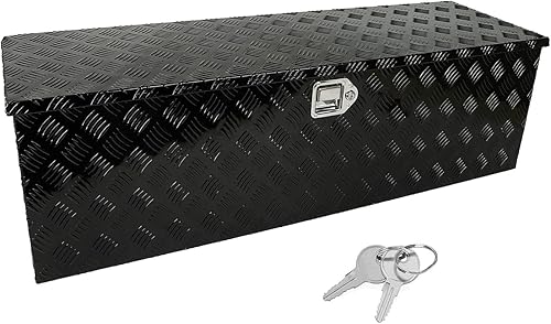 Caja de herramientas de aluminio resistente de 49 x 15 x 15 pulgadas, caja plana para caja de herramientas de recolección al aire libre, caja de