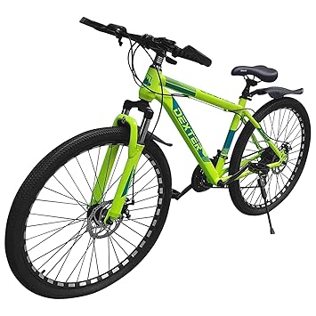 Dexter Mountain Bike for Men and Women 21 Original Shimano Gears Adventure Sports Bike Cycle 18 Inch Carbon Steel Frame 26x2 Tyre Mountain Bicycle / 85% Assembled Rest DIY (Lime 26x2)