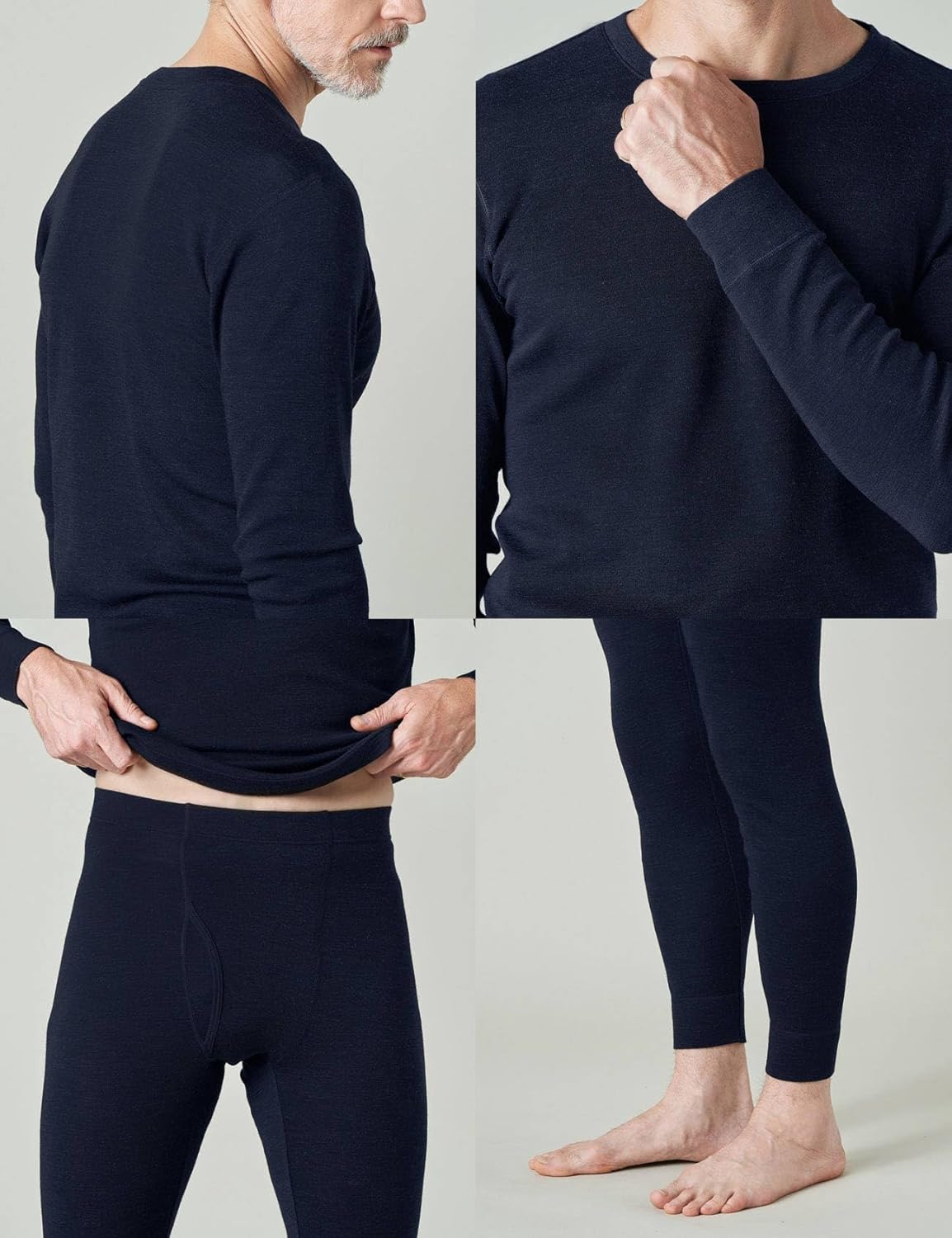 LAPASA Men's 100% Merino Wool Base Layer Set Lightweight Midweight Thermal Underwear Activewear Long John Top Bottom M31/M126 - Image 4