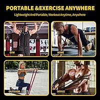 Vista 6 de Bandas de resistencia para entrenamiento, bandas de dominadas para hombres y mujeres, juego de bandas de resistencia gruesas y pesadas con anclaje
