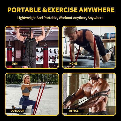 Miniatura 6 de Bandas de resistencia para entrenamiento, bandas de dominadas para hombres y mujeres, juego de bandas de resistencia gruesas y pesadas con anclaje 5