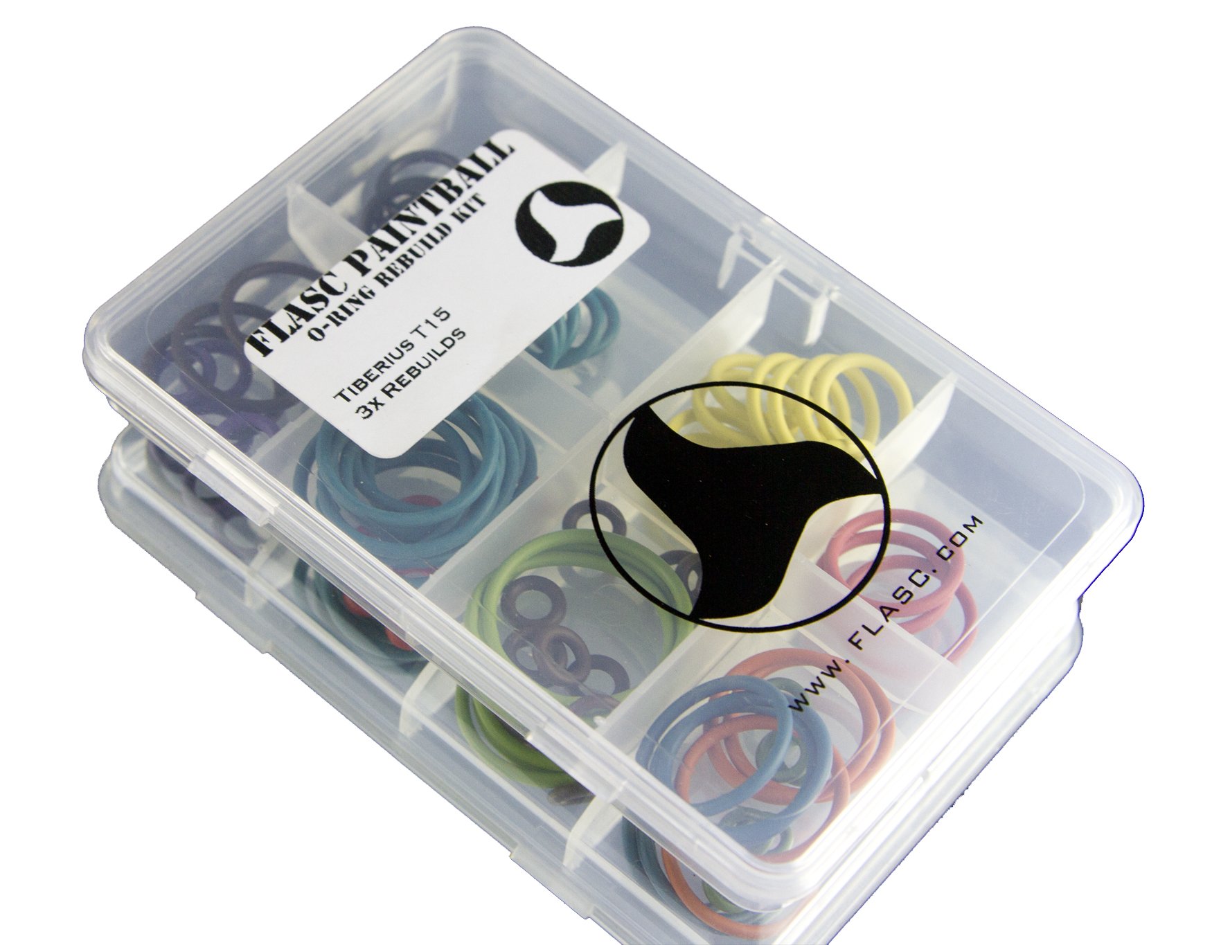 Flasc Paintball Tiberius T15 3x color coded paintball o-ring rebuild kit