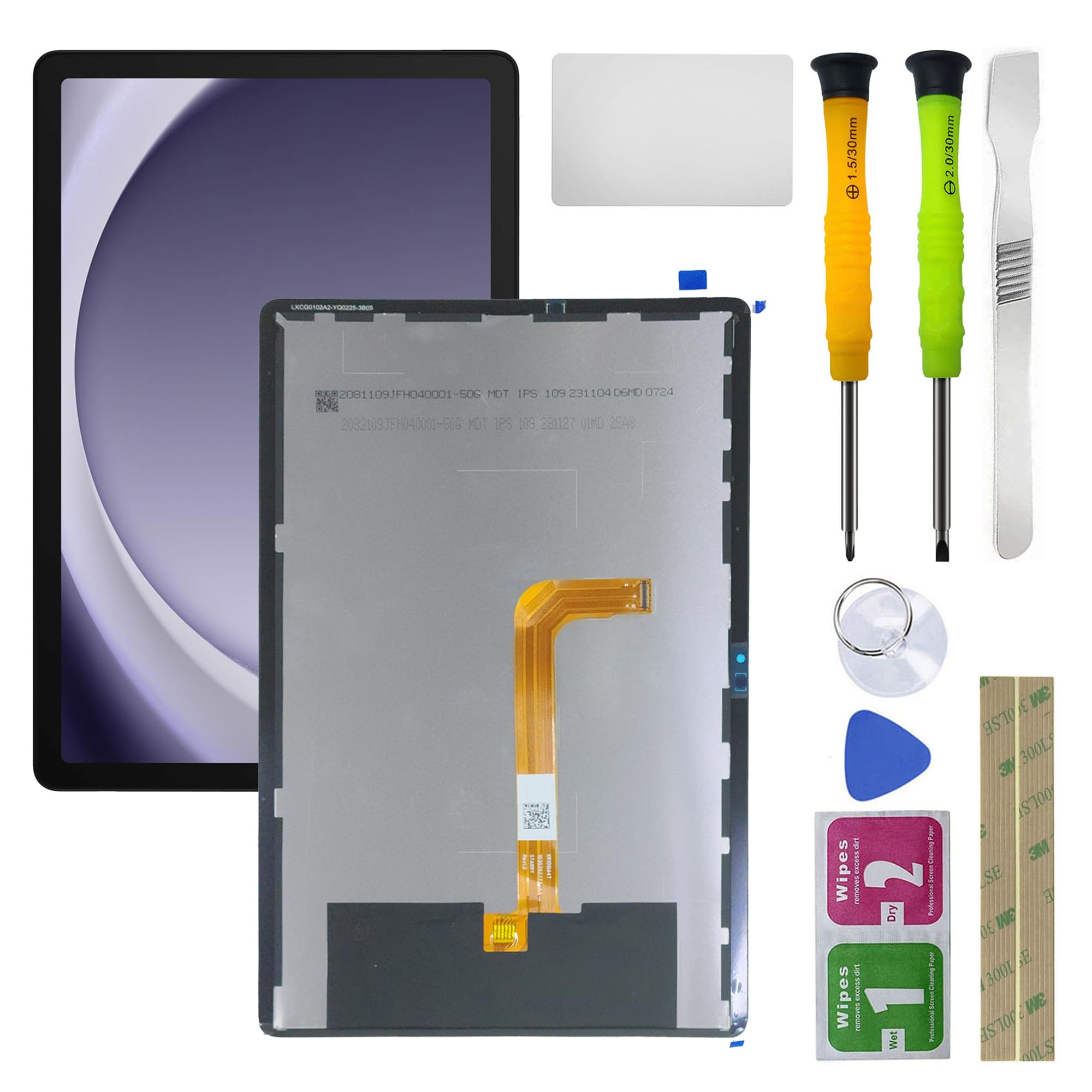 Tab A9 Plus LCD Screen Replacement for Samsung Galaxy Tablet Tab A9+ 11" Wi-Fi SM-X210 LCD Display Digitizer Touch Screen Assembly Replacement 11 inch Black+Tools