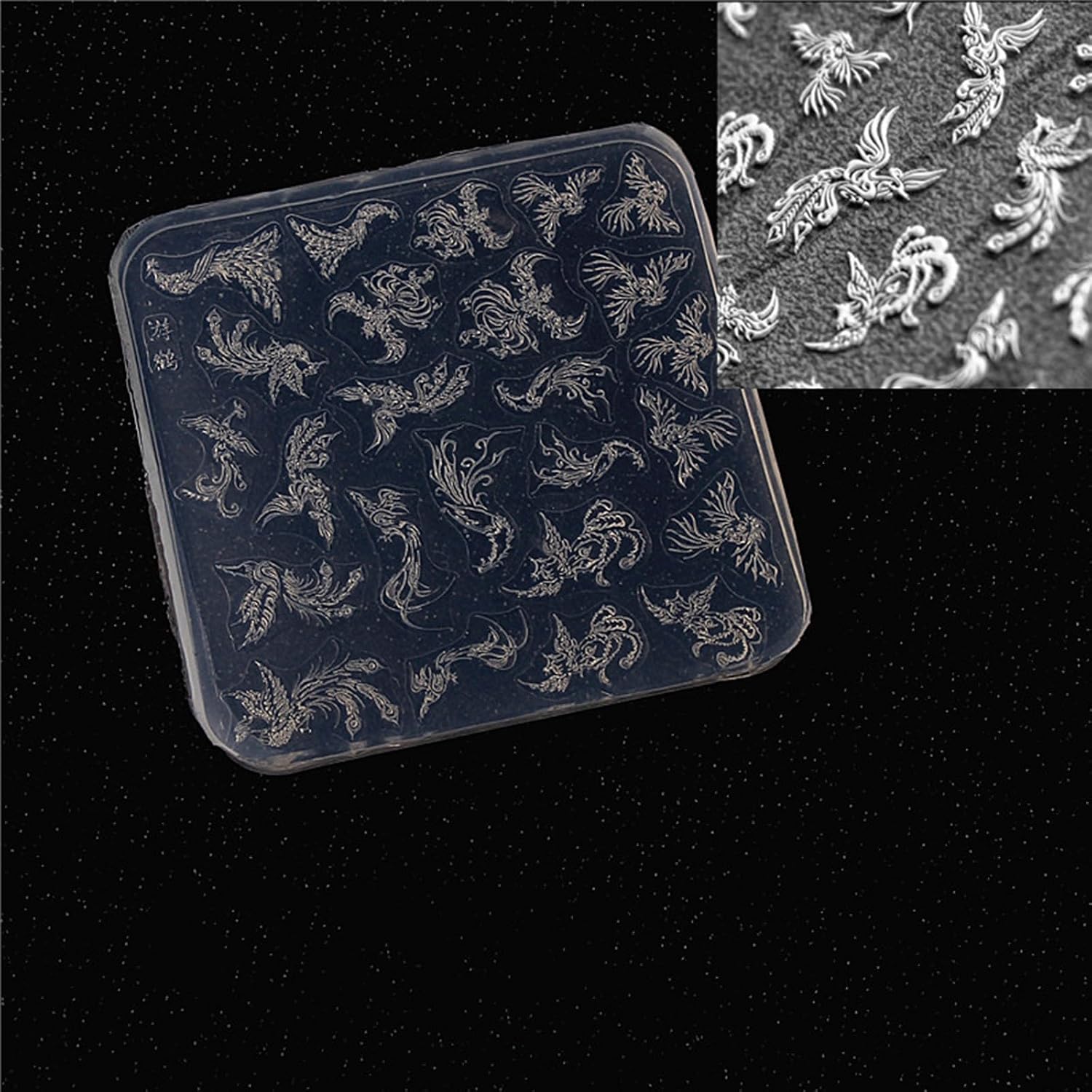 Flexible Sturdy Silicone Nails Art Mold for Elegant Rose and Butterfly Embossed Patterns Accessory for Nails Craft Art Accessories