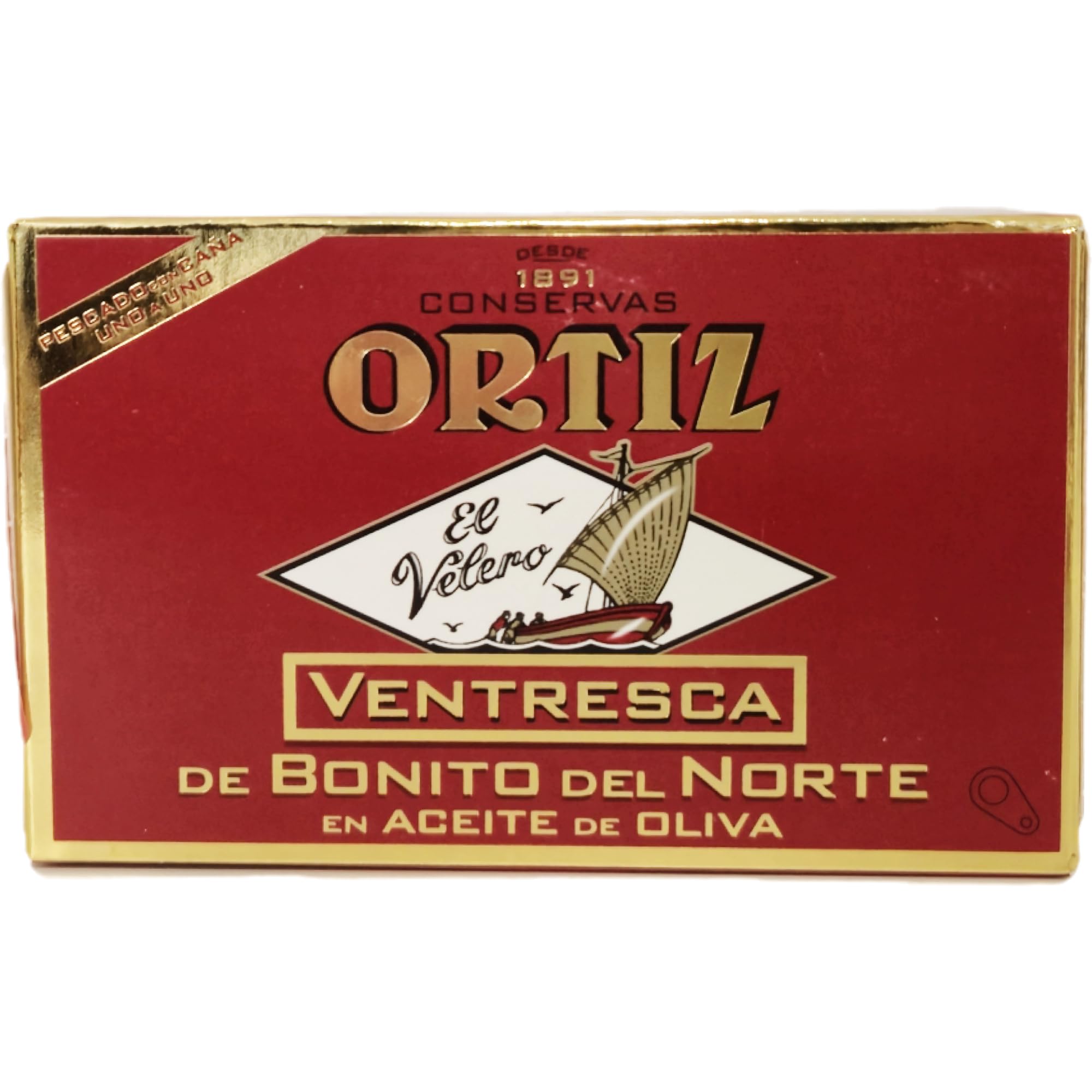 usy Bundle für Conservas Ortiz Ventresca de Bonito del Norte, weißer Thunfischbauch in Olivenöl 3er Pack (3x110g Dose) + usy Block