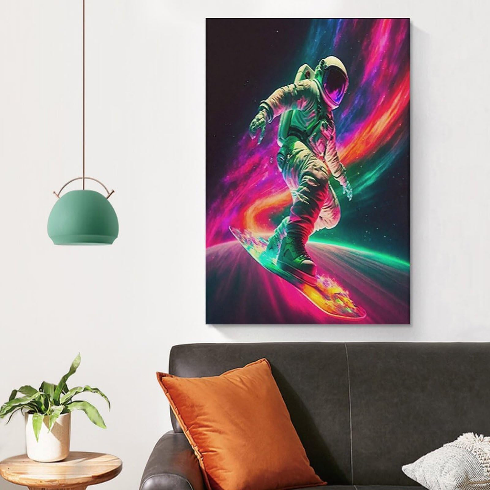 Astronaute murale surf dans l'espace tableau impression grand format