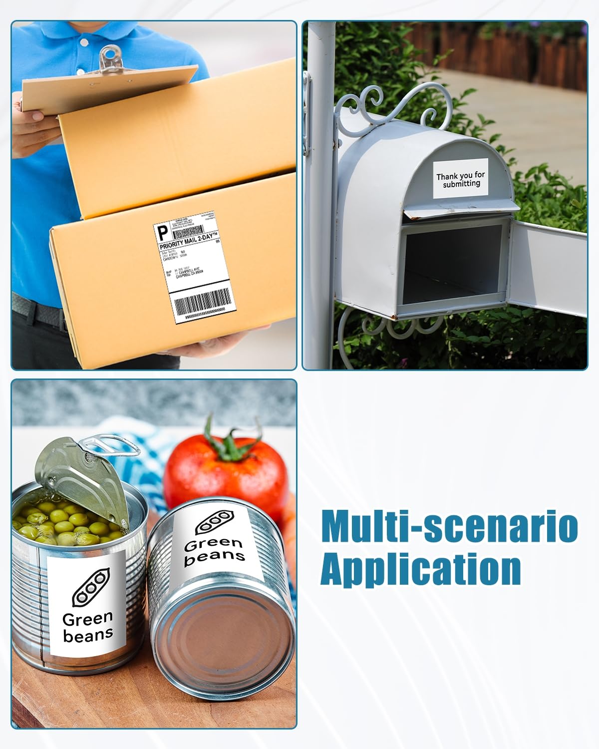 Phomemo DHL Lot de 4 x 6 étiquettes thermiques pour imprimante d'étiquettes 241BT/D520BT/246BT (2 rouleaux, 500 étiquettes)
