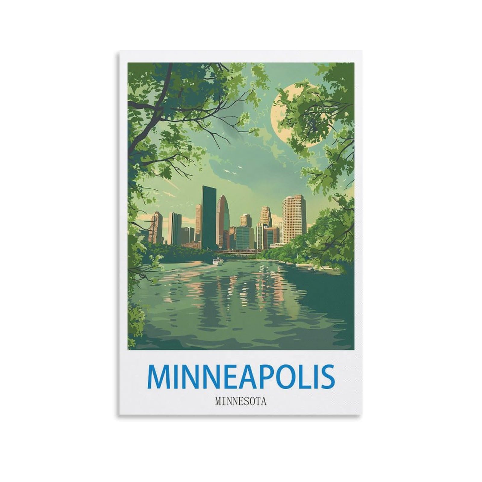 FZYUEN Minneapolis Minnesota Vintage Travel Posters 16x24inch(40x60cm) Canvas Wall Art Prints for Wall Decor Room Decor Bedroom Decor