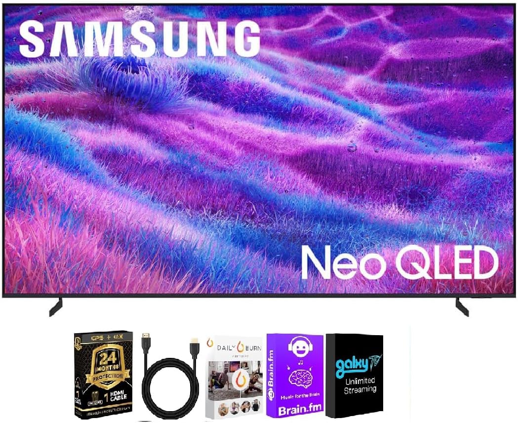 Samsung 100 Inch Class Neo QLED QN80F 4K Vision AI Smart TV (2025) – Dolby Vision – HDR10+ – 120Hz – Wi-Fi 6E – Voice Remote – HDMI Cable + 24 Month CPS Warranty + Streaming Bundle