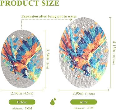 Retro Parrot Simple Absorbent Scrub sponges Non-Scratch Dish sponges for Washing Dishes for Cleaning Kitchen Pans, Tableware, and Non Stick Cookware (3 Count)